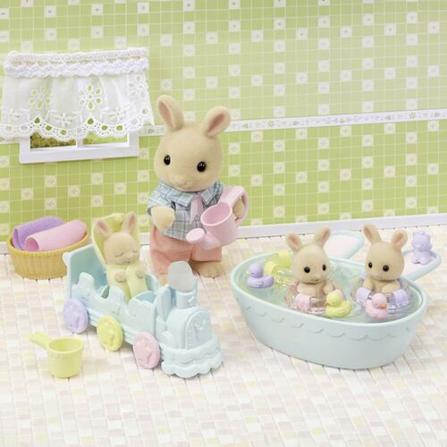 Sylvanian Families La hora del baño de los trillizos