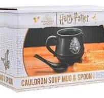 Taza caldero mágico cerámica y cuchara Hogwarts  1